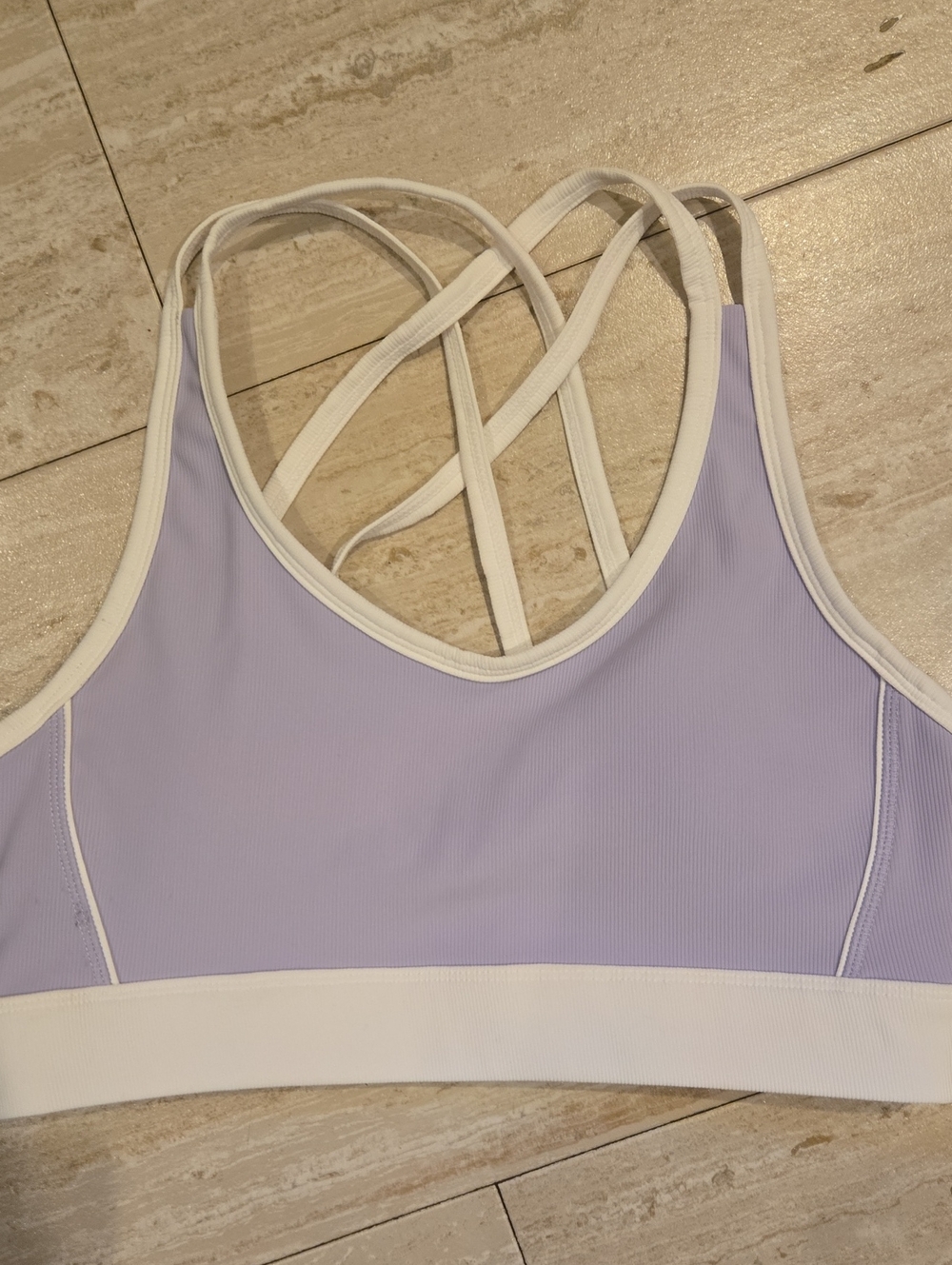 Wilo Mini-Ribbed Light Purple Strappy Sports Bra